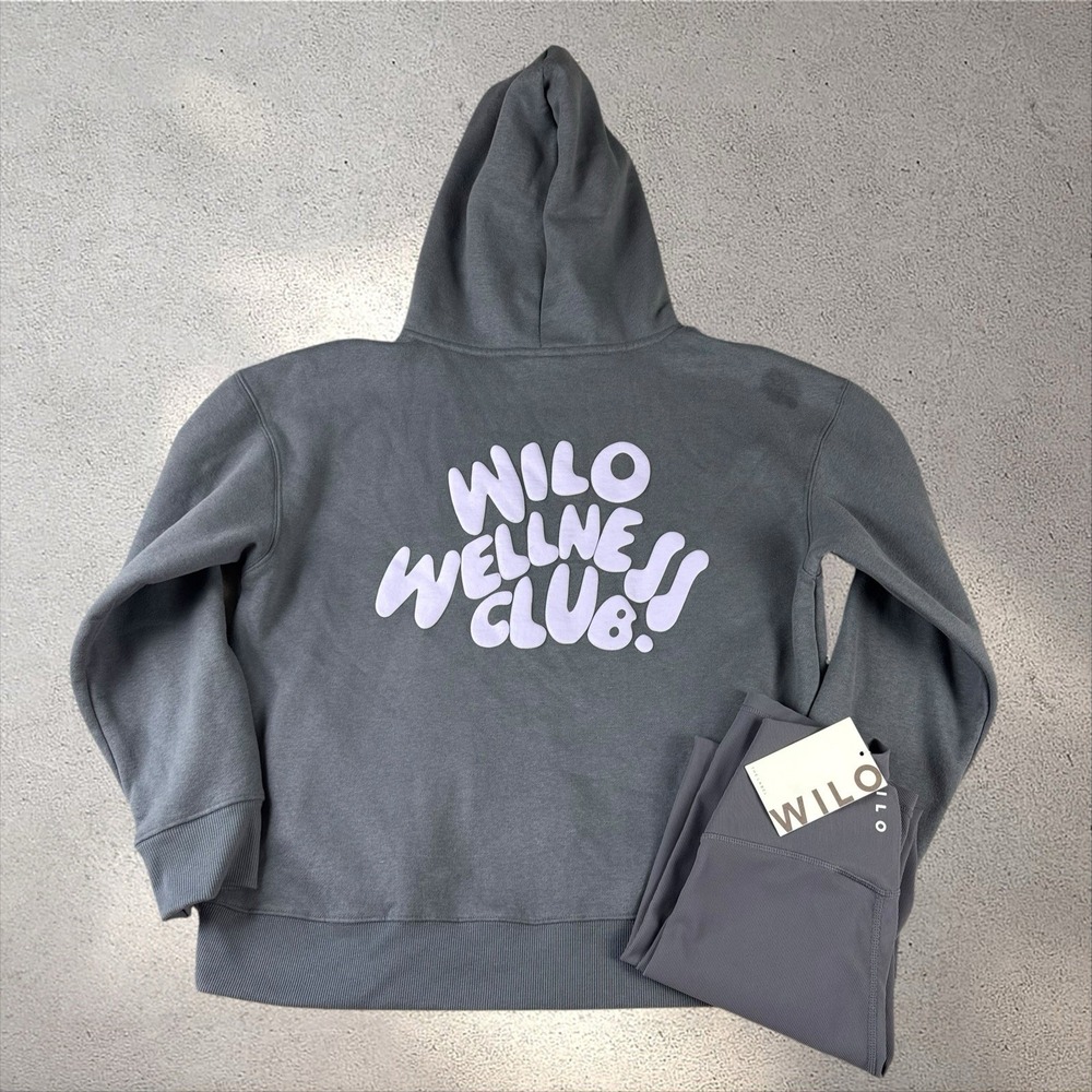 Wilo The Label Wellness Club Hoodie and Leggings Set Gray XS W5WL317-CHA-XS